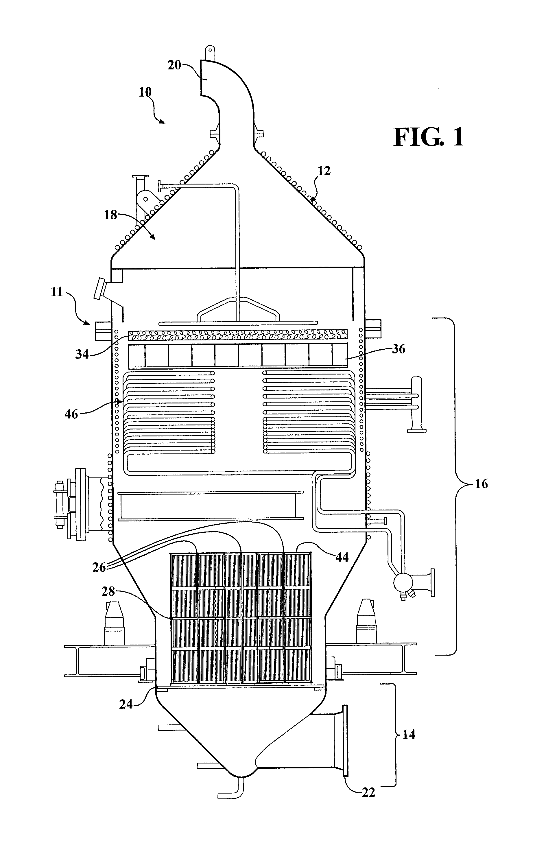 Ammonia Oxidation Reactor With Internal Filter Element