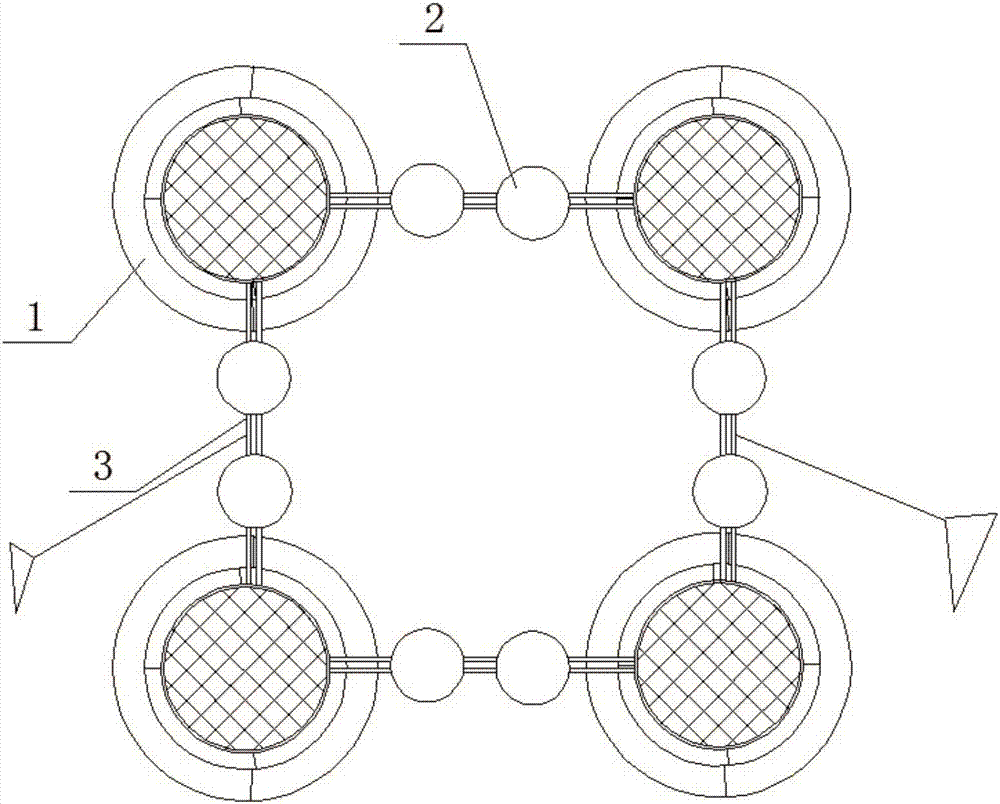 Combined wave-resisting net cage group