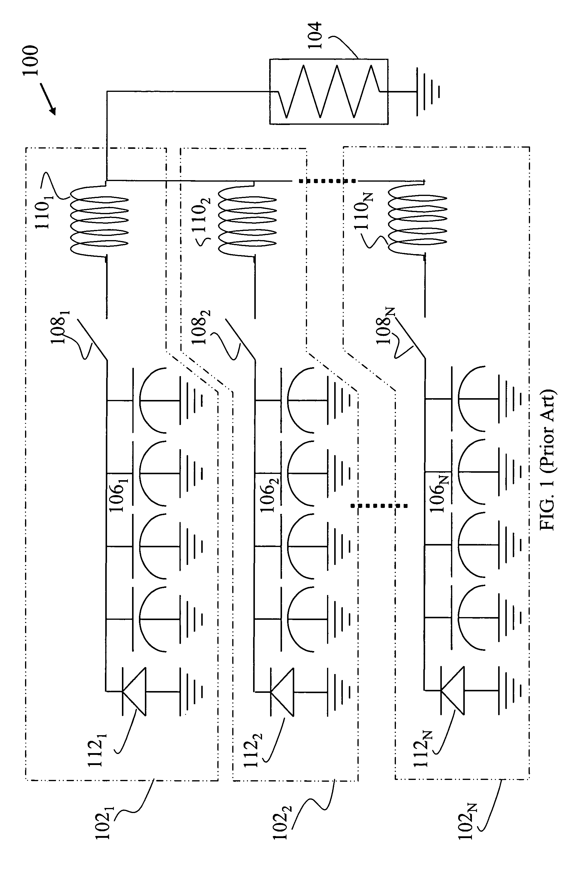 Capacitor pulse forming network with multiple pulse inductors