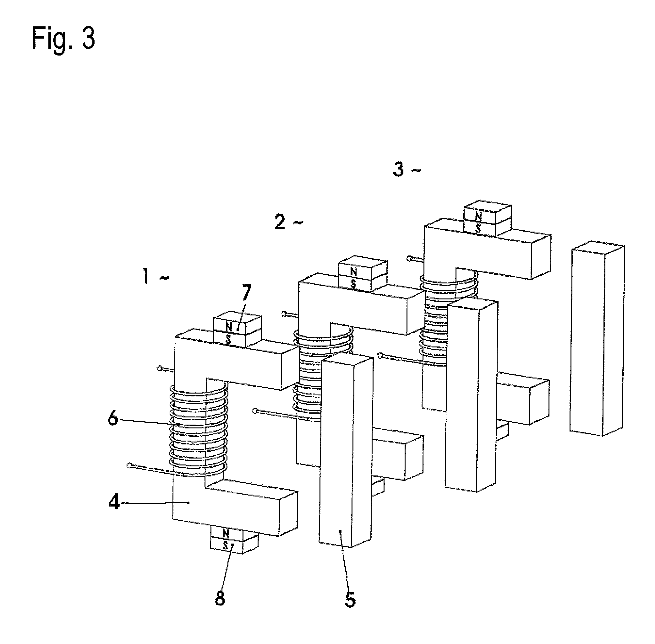 Arrangement of stringed solenoid drives