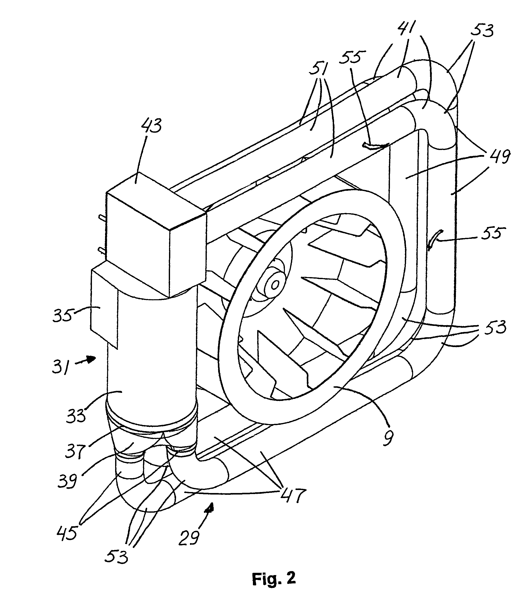 Apparatus for treating and preparing food by gas-fired heating and a heat exchange device for such an apparatus