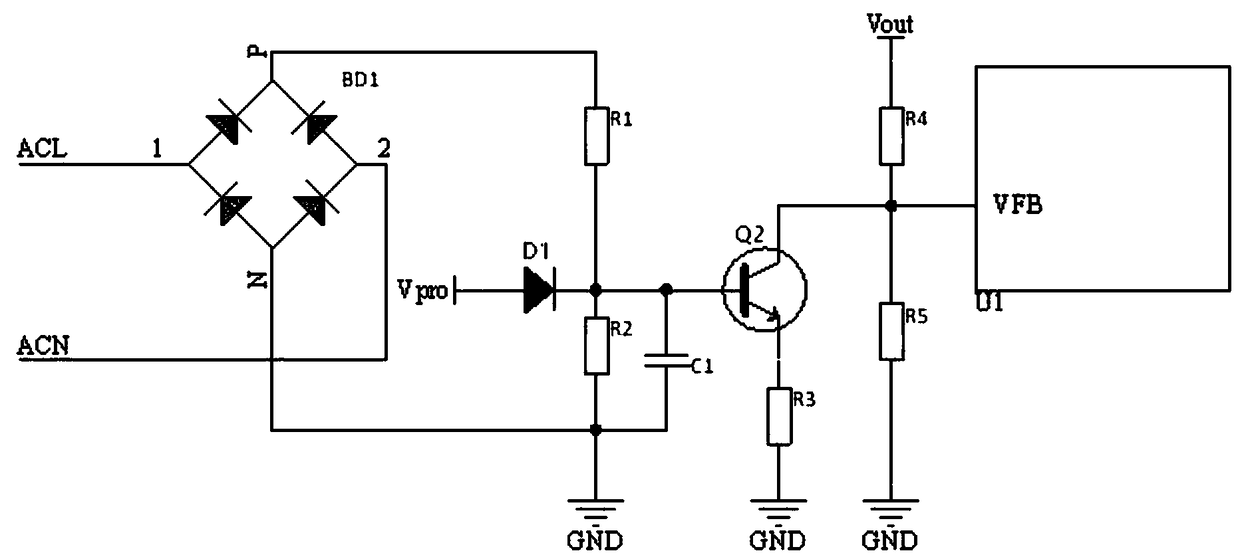 Printed flexible circuit (PFC) voltage following circuit