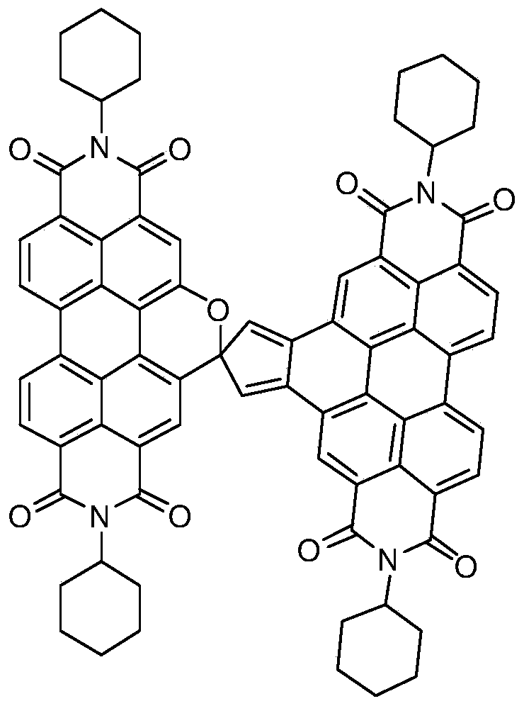 Cyclopentadiene-bridging dimeric perylene diimide compound and preparation method thereof