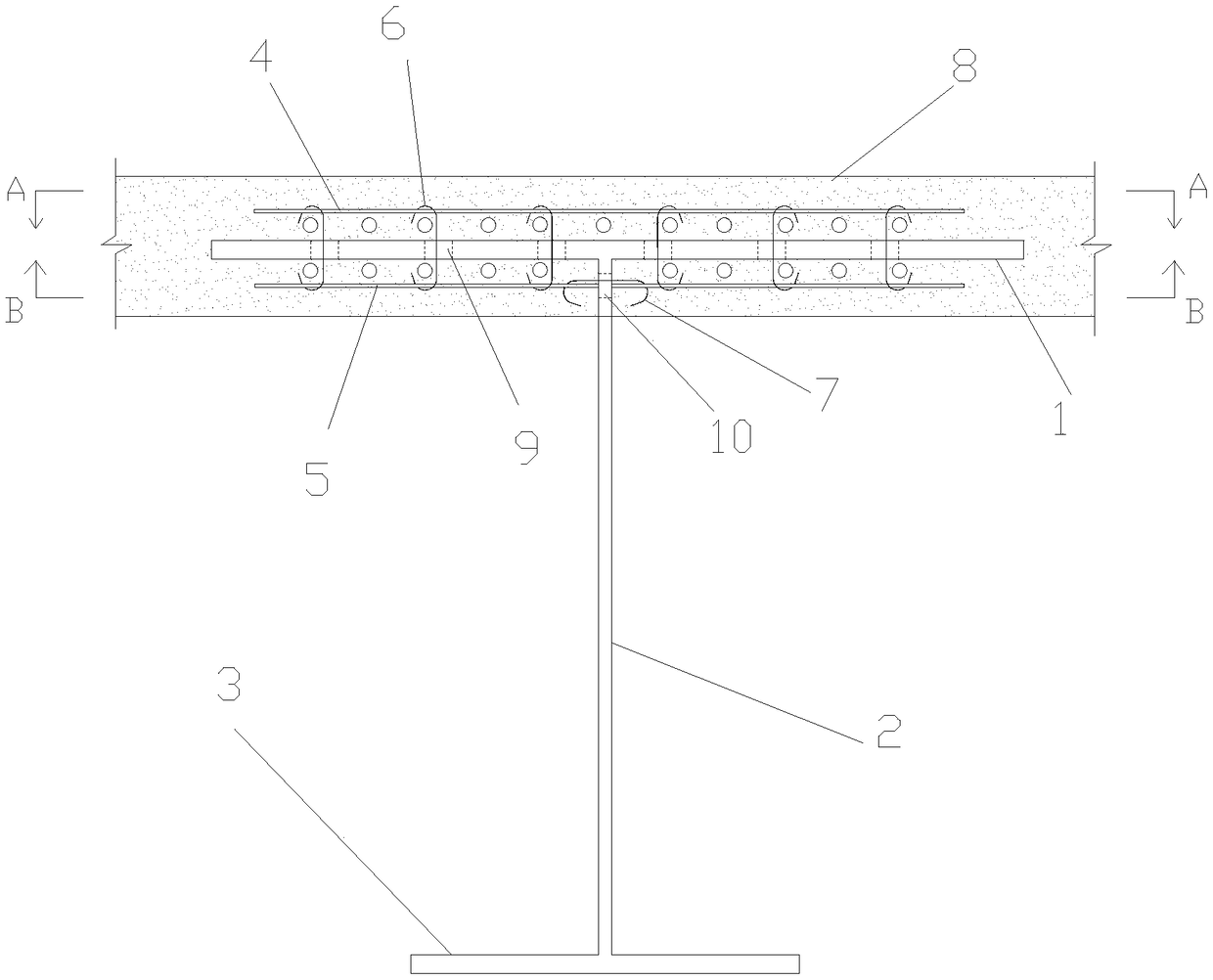 Non-welding connector steel-concrete composite girder and construction method thereof