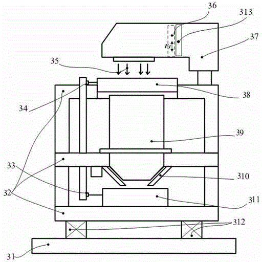 A device for compensating knife edge-driving reaction force in a lighting scanning direction and a lithographic apparatus