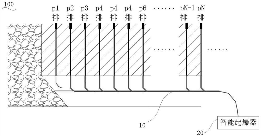 Outer-blasthole time-delay intelligent detonation network system and detonation method thereof