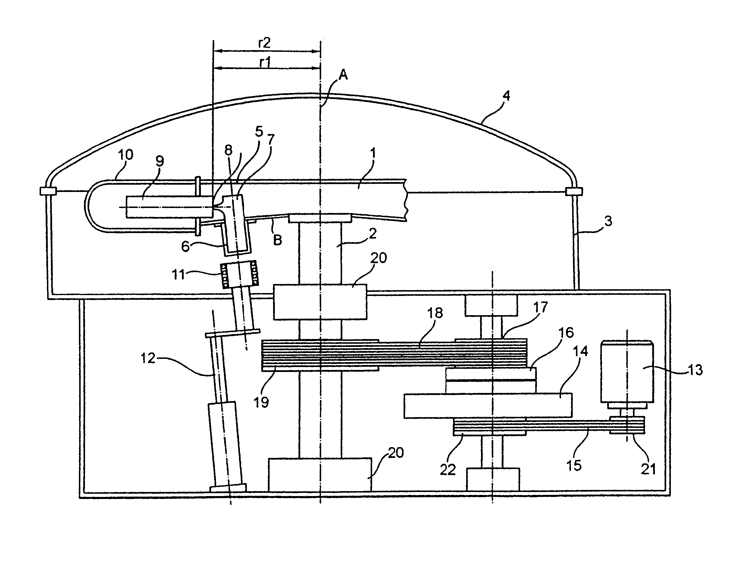 Apparatus for centrifugal casting under vacuum