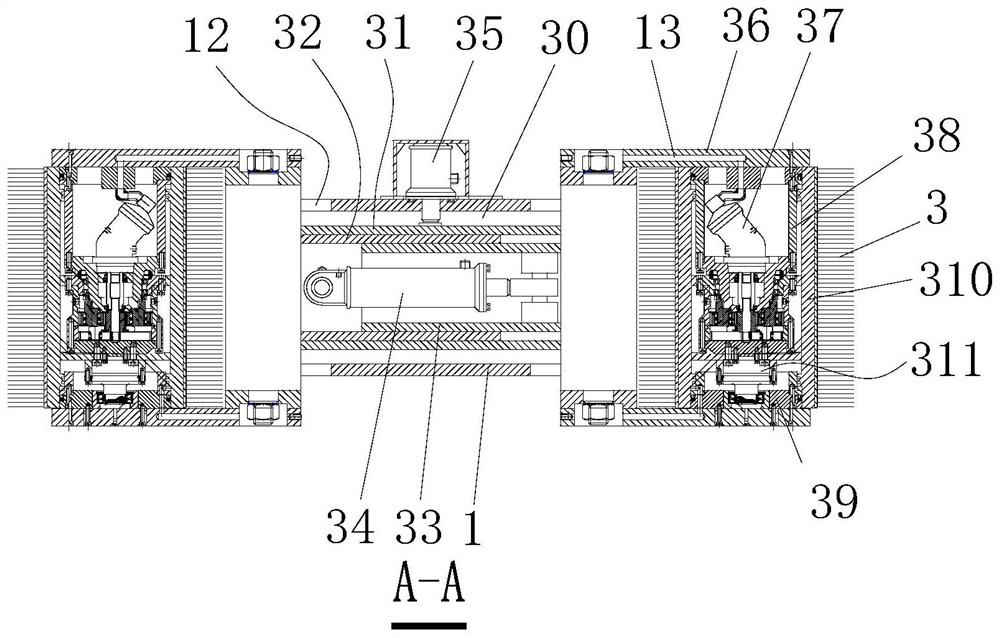 Self-adaptive adjustable power brushing device and method for underground diaphragm wall joints