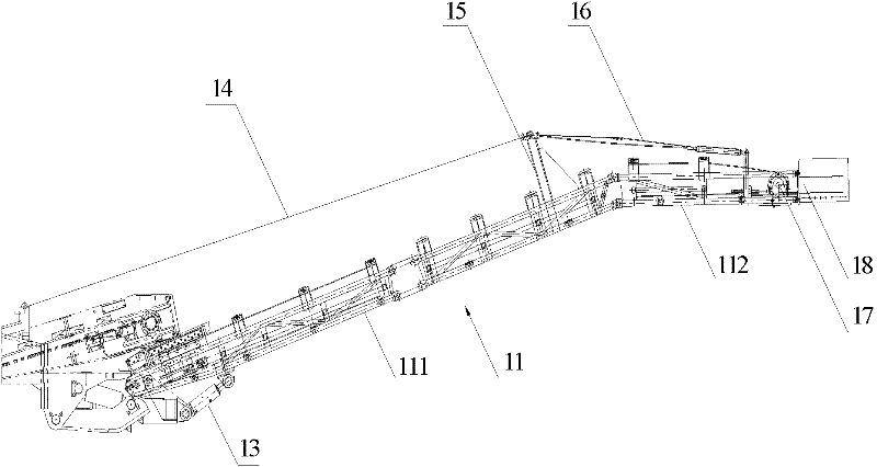 Diagonal tensile cantilever type conveyor