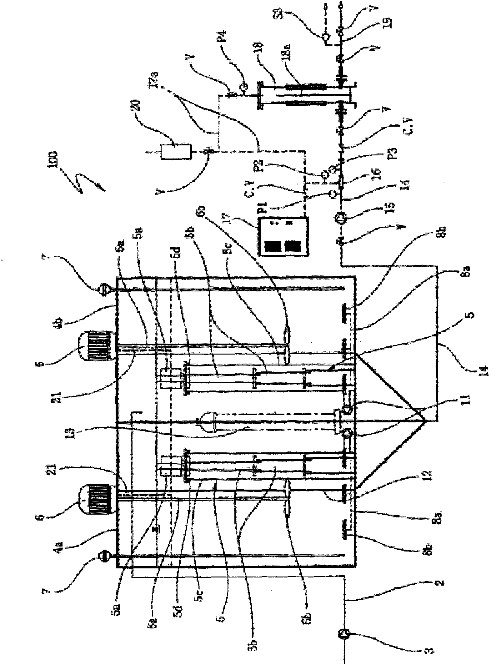 Multiple sewage and wastewater treatment device for ship