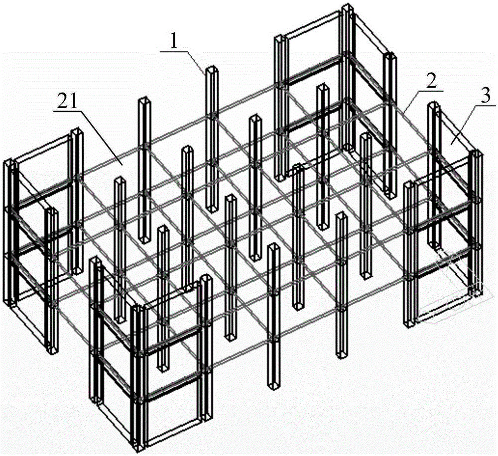 Prefabricated light steel concrete plate column structure and construction method thereof