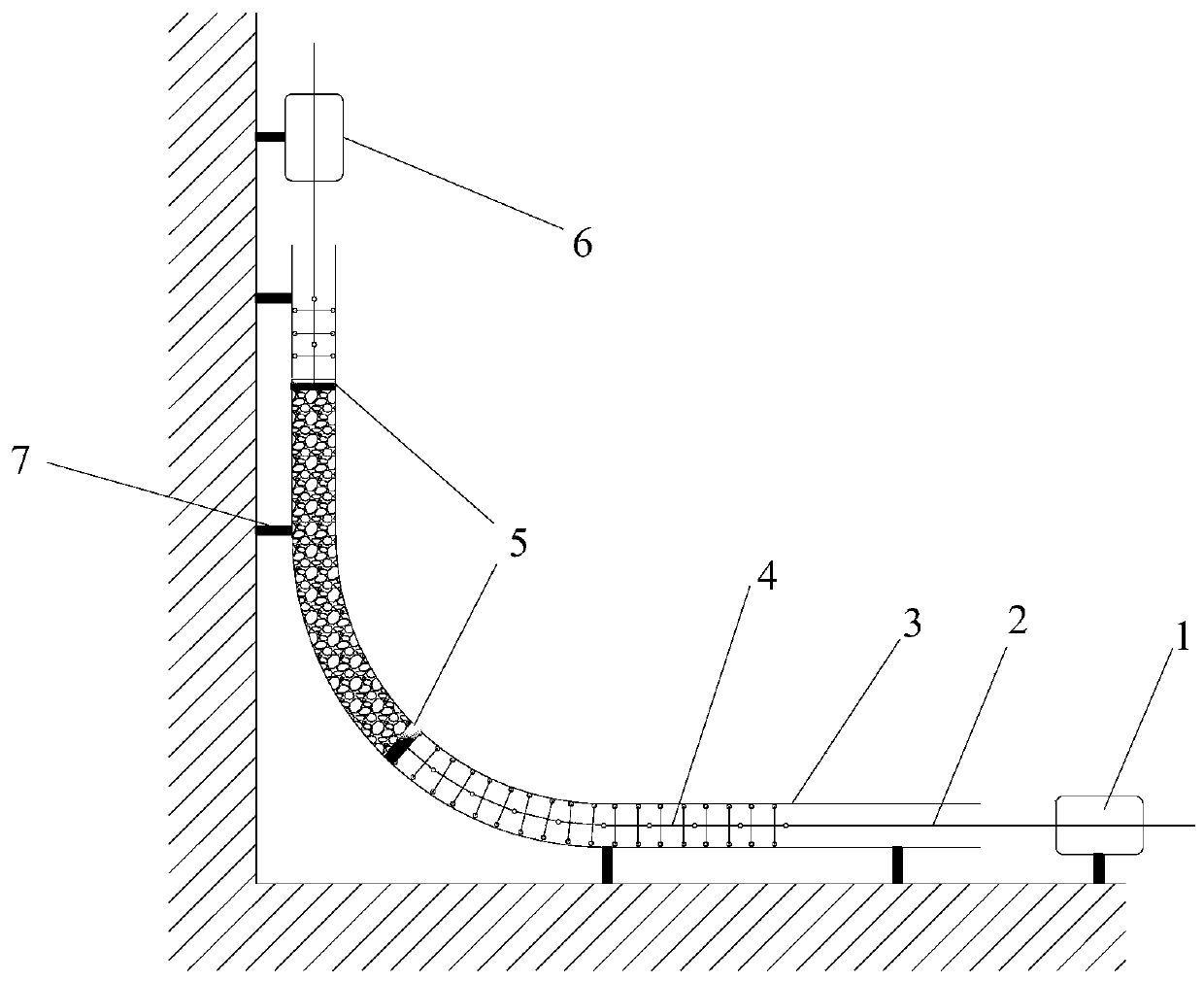 Concrete pumping whole-course simulation test device and detection method