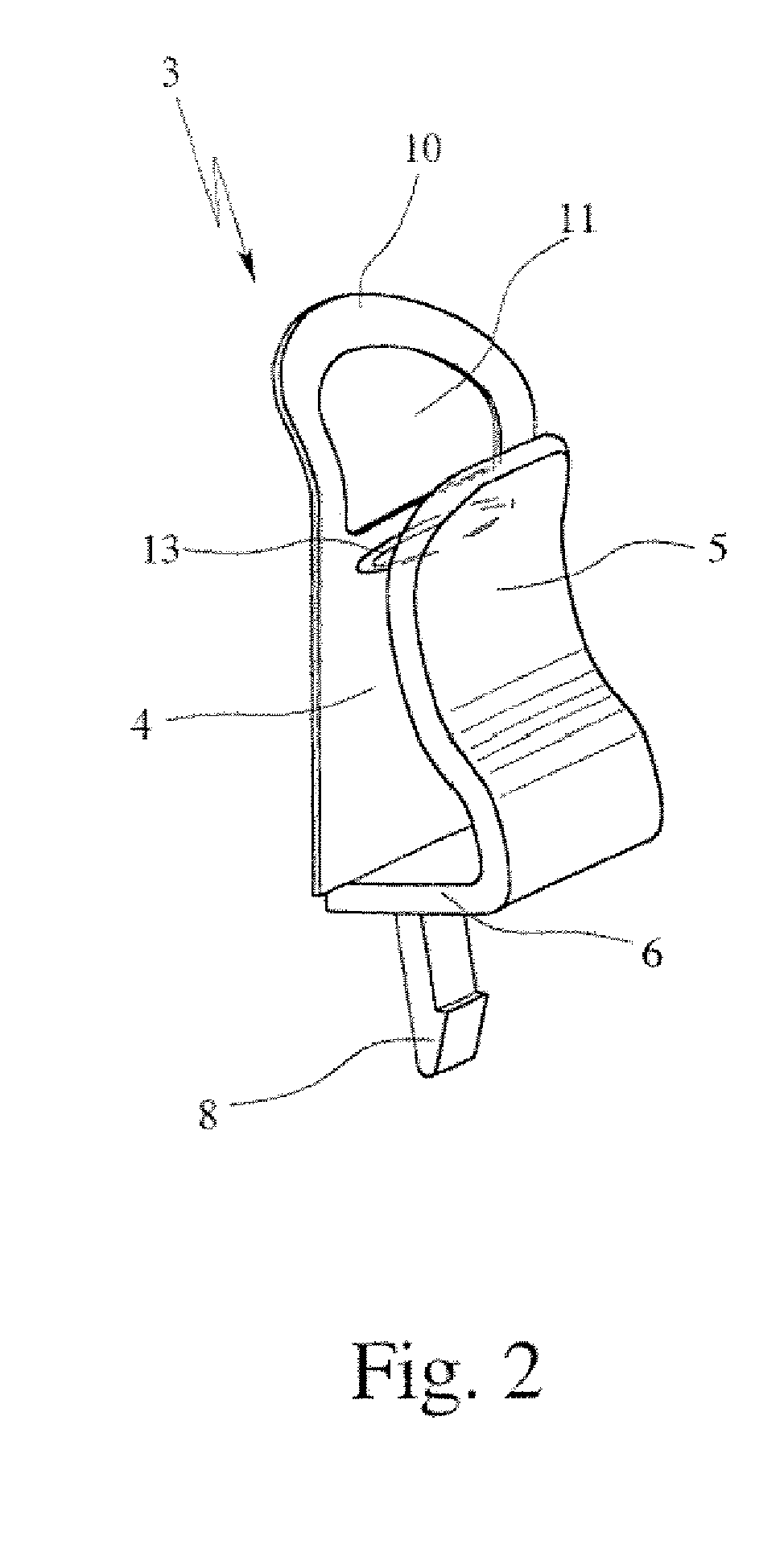 Fastening clip for releasably fastening a dispensing device for dispensing active substances into the flushing liquid on a downward pointing edge element of a toilet bowl, and dispensing device provided with a fastening clip of this type