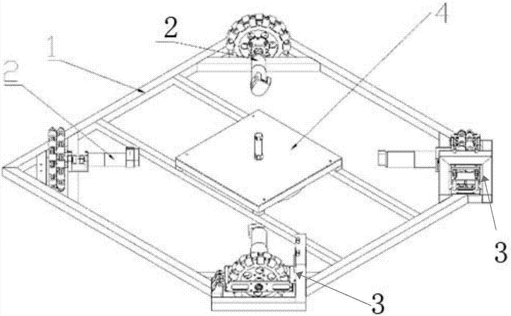 Omnidirectional wheel chassis capable of assisting in supporting and positioning