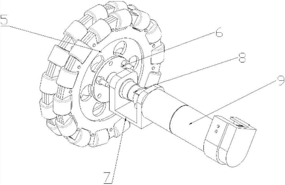 Omnidirectional wheel chassis capable of assisting in supporting and positioning