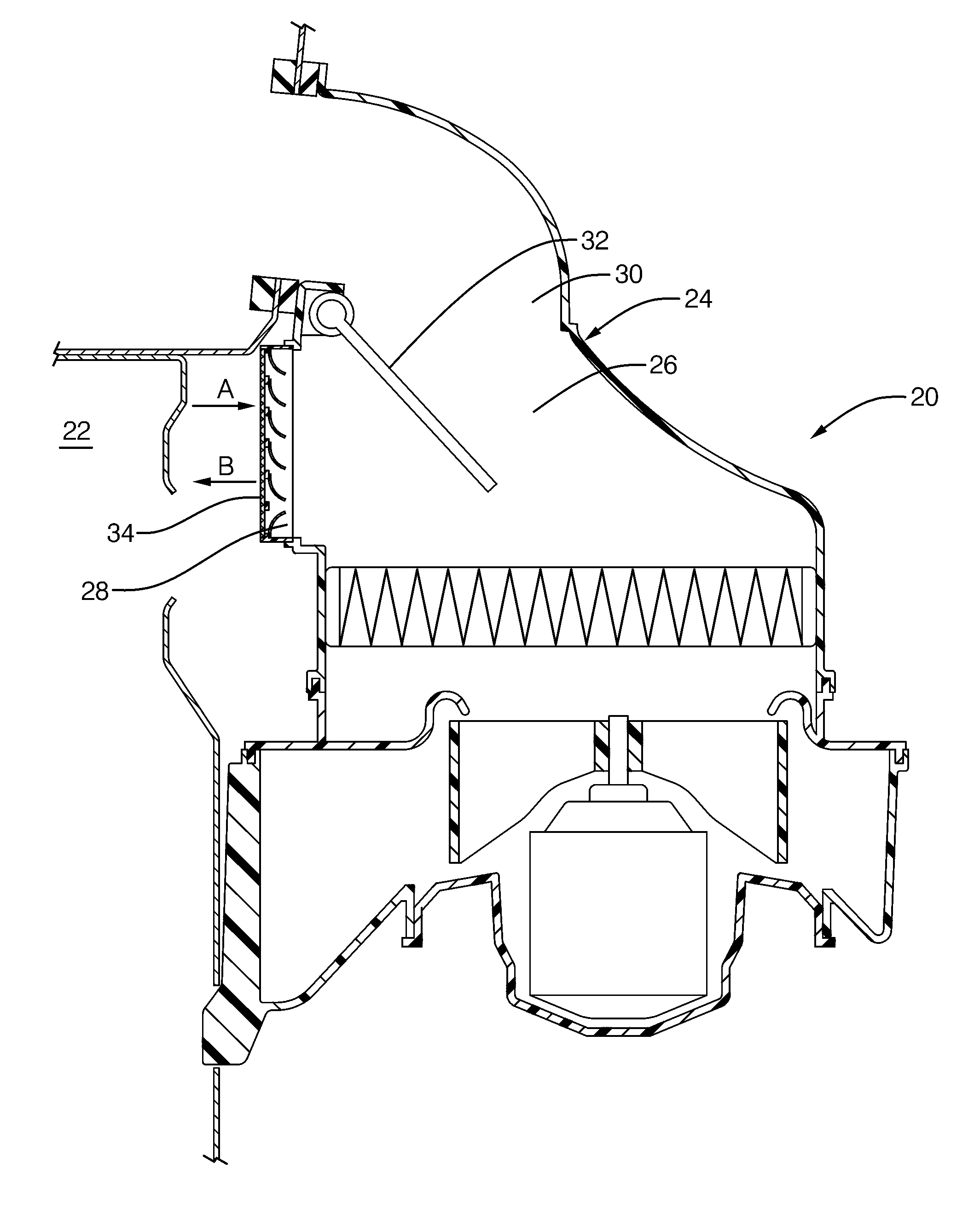 Assembly for heating, ventilating and conditioning air in an automobile