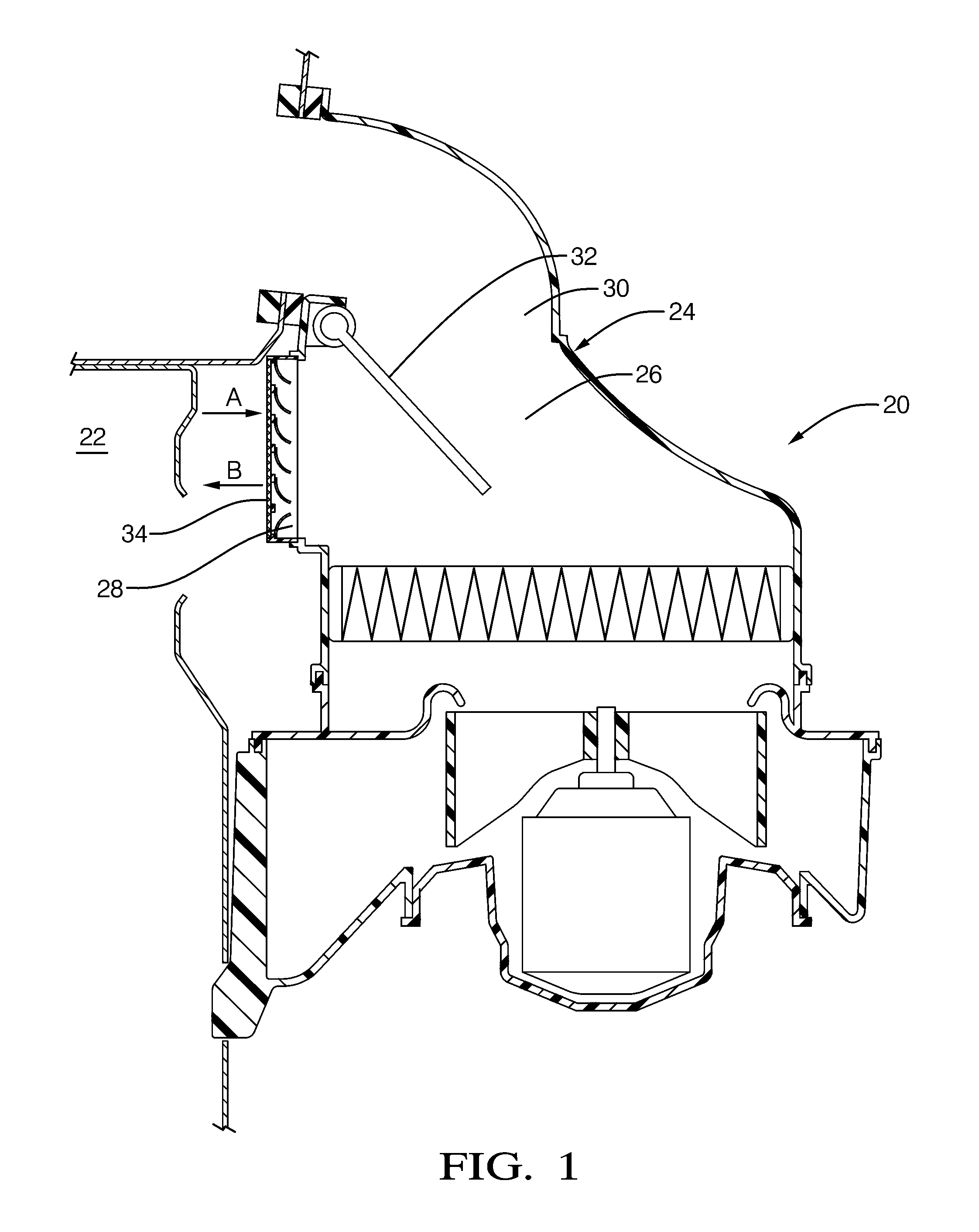 Assembly for heating, ventilating and conditioning air in an automobile