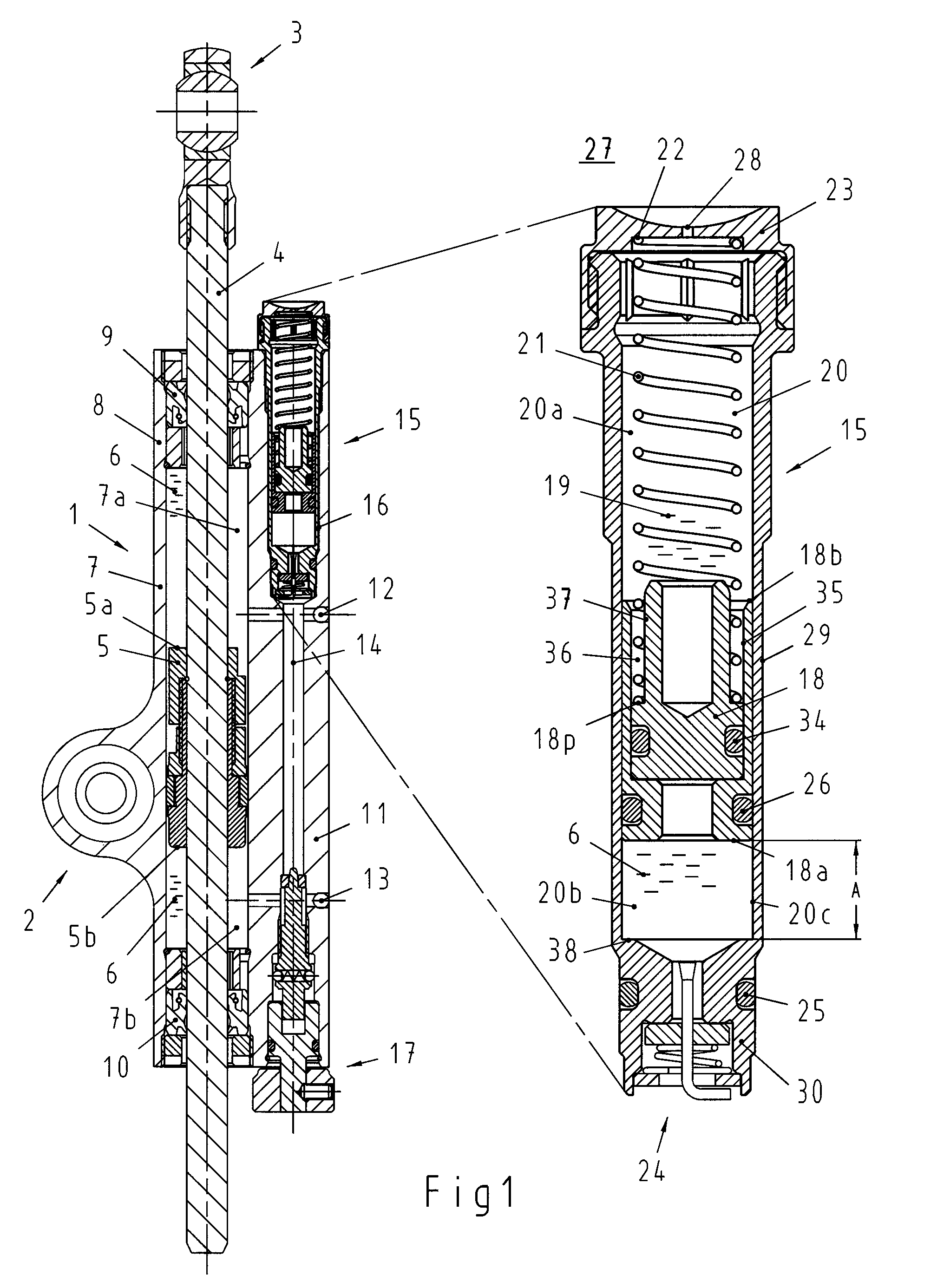 Method for arranging a separating piston in a cavity and a device with such a separating piston