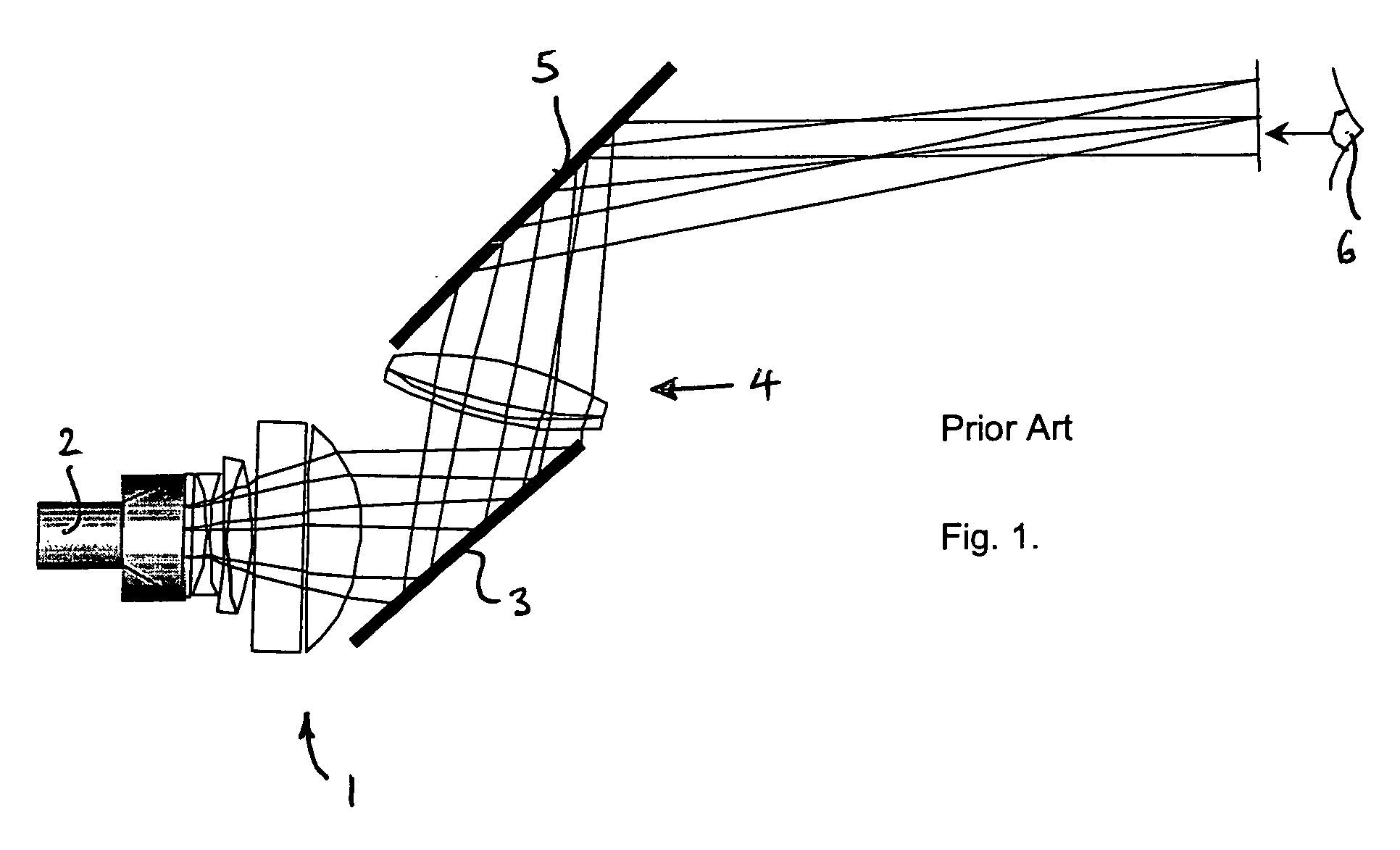 Projection display for displaying an image to a viewer