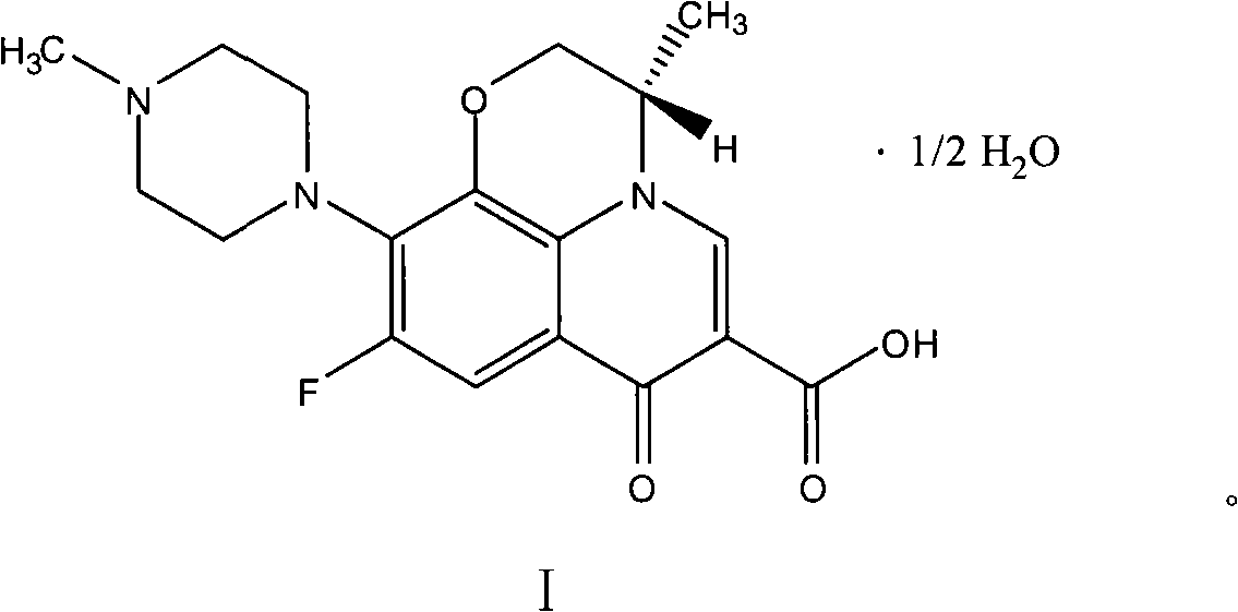 Process for preparing hemihydrate of levofloxacin