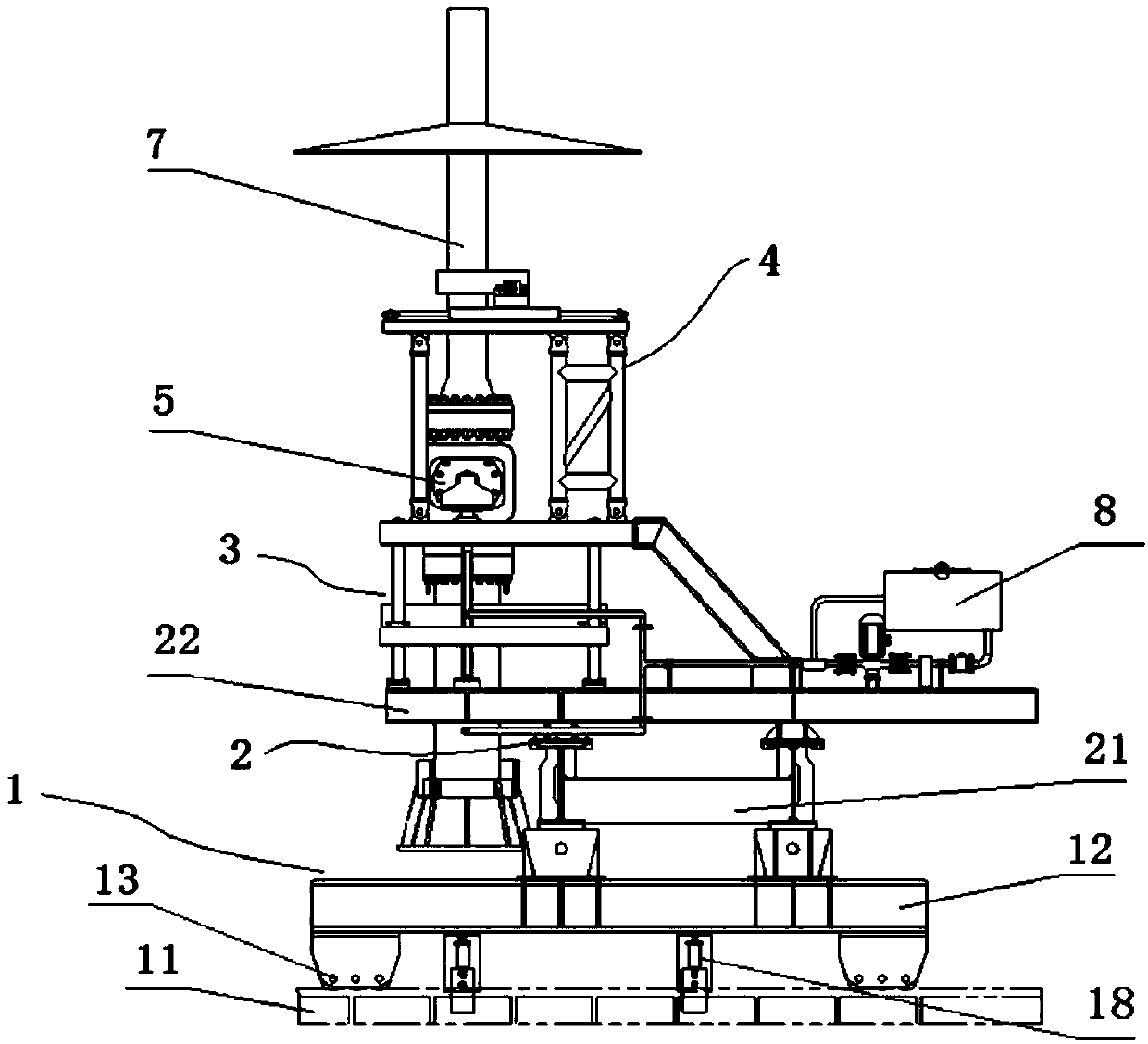 Offshore self-propelled rush-installed wellhead operator