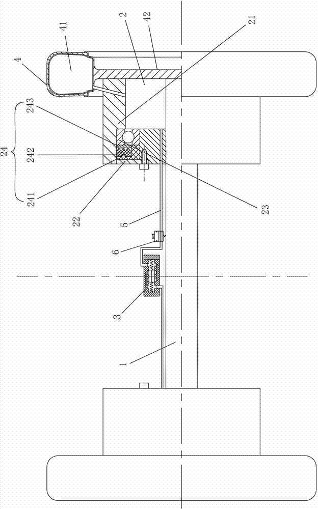 Device for automatically balancing tire pressure in running process of automobile
