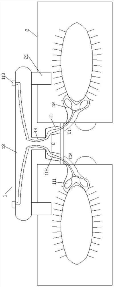 Device for preventing and treating postoperative scars of inner canthus