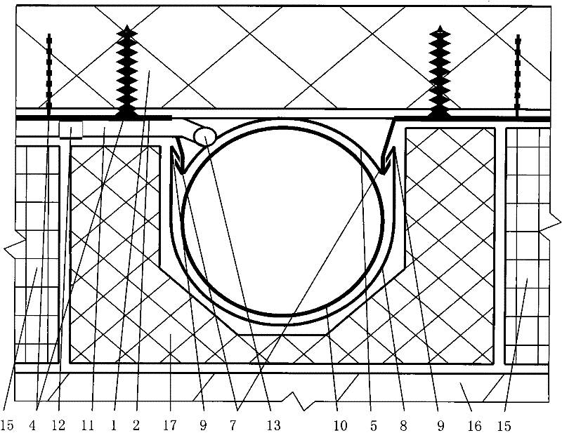 Heating floor formed by connecting metal heat-transfer element and heating element at low thermal resistance