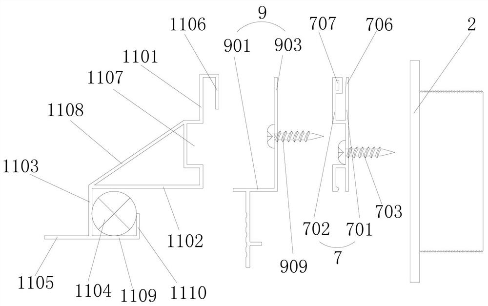 Assembly type lamp strip suspended ceiling edge closing structure and installation method thereof