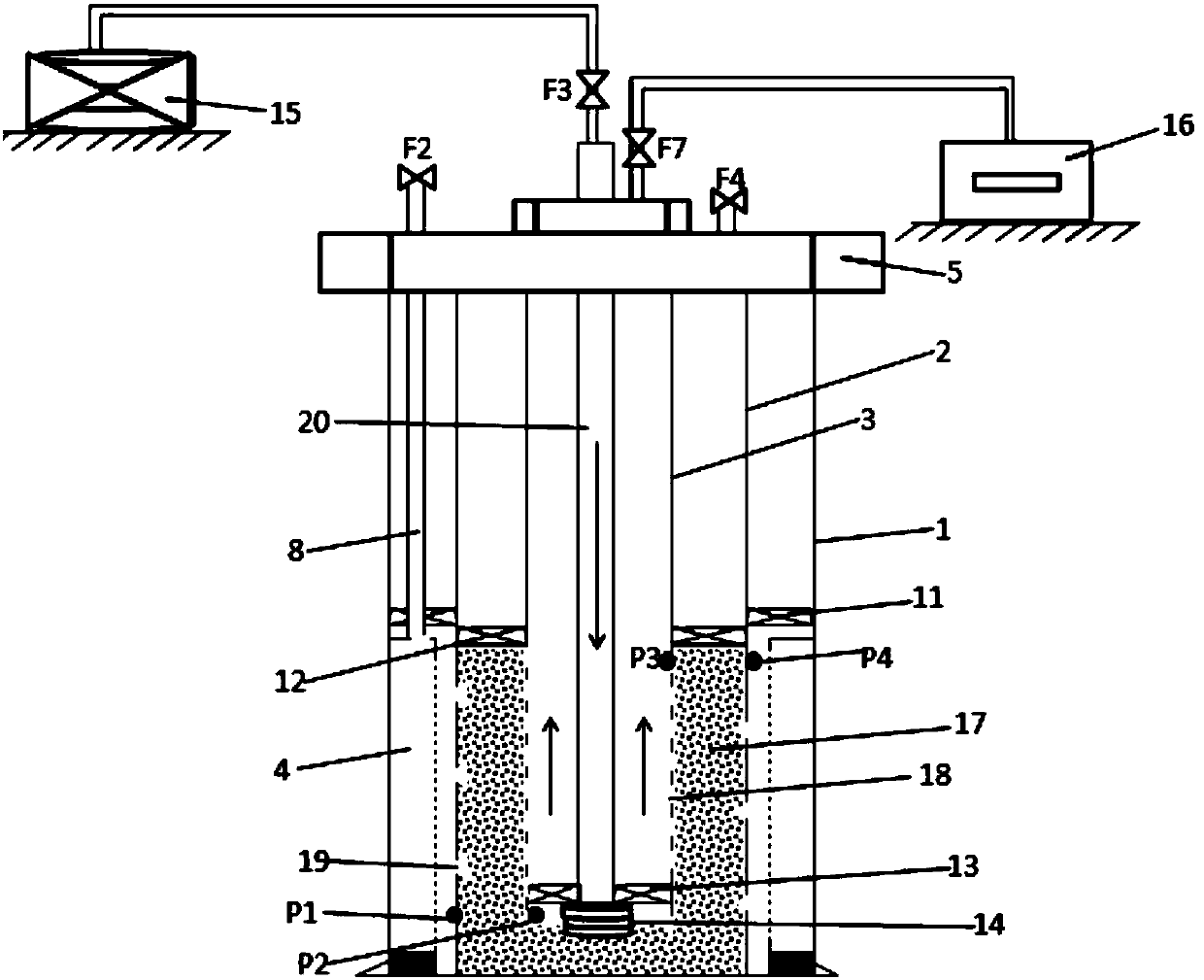 Gravel filling and simulation system and method in hydrate mining well pipe