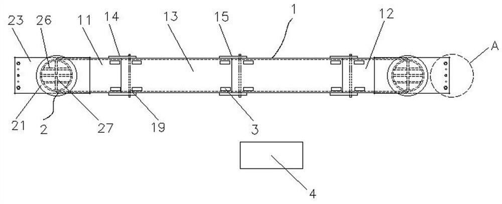 Composite bending-moment-free support beam for wireless force measurement