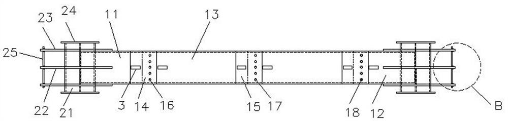 Composite bending-moment-free support beam for wireless force measurement