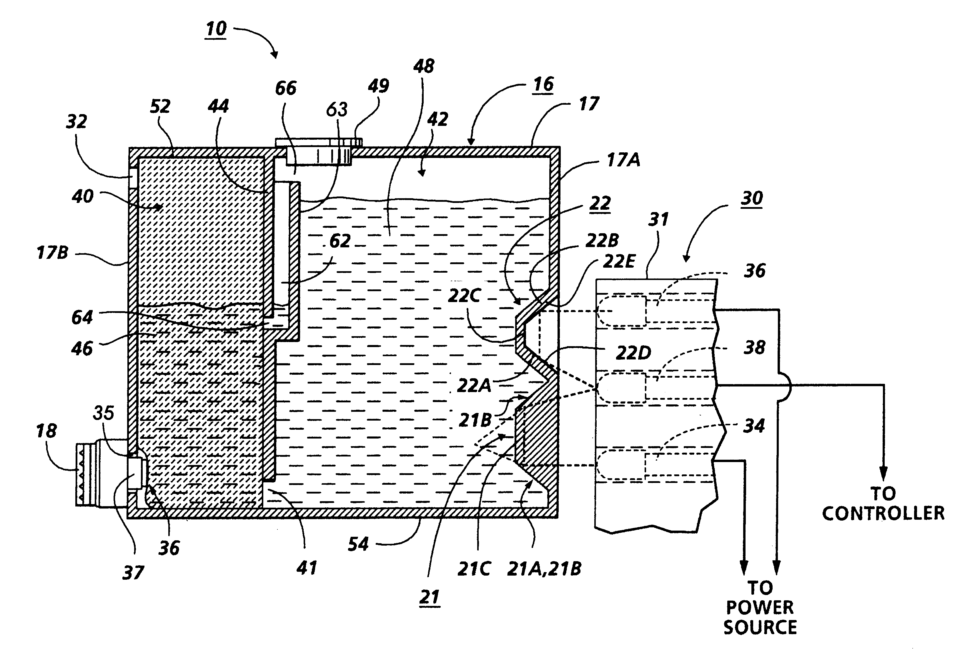 Sensing system for detecting presence of an ink container and level of ink therein