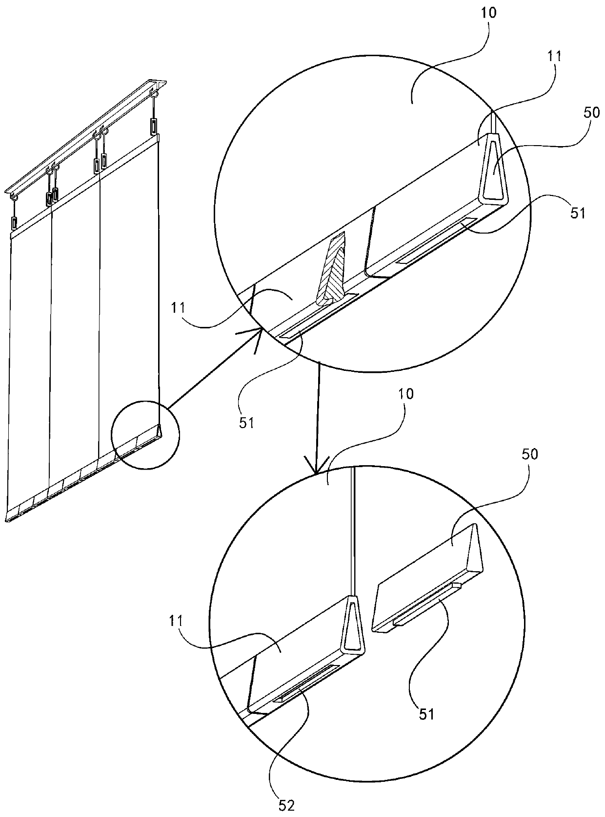 Energy saving curtain capable of preventing cold air from communicating quickly at bottom of door opening