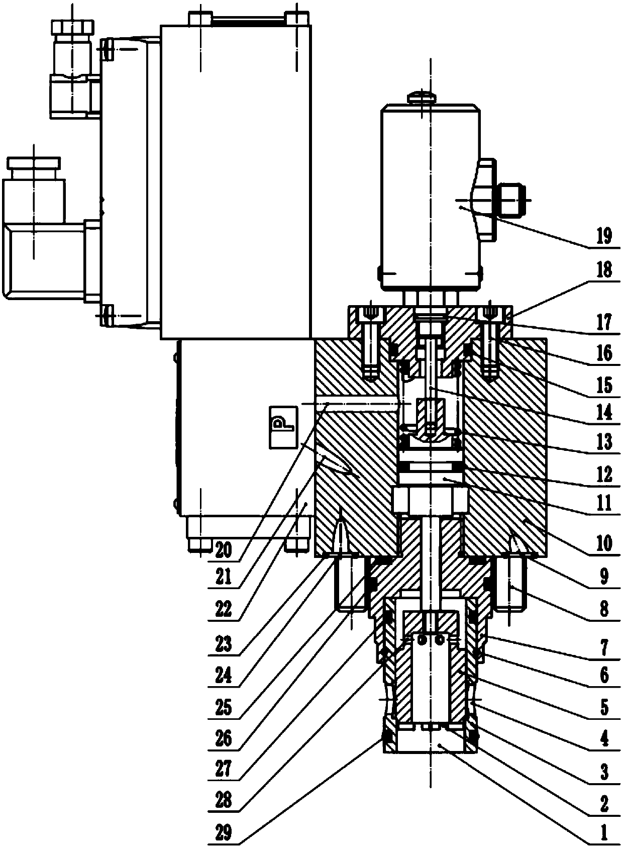 A highly integrated servo-controlled ultra-high pressure proportional cartridge valve