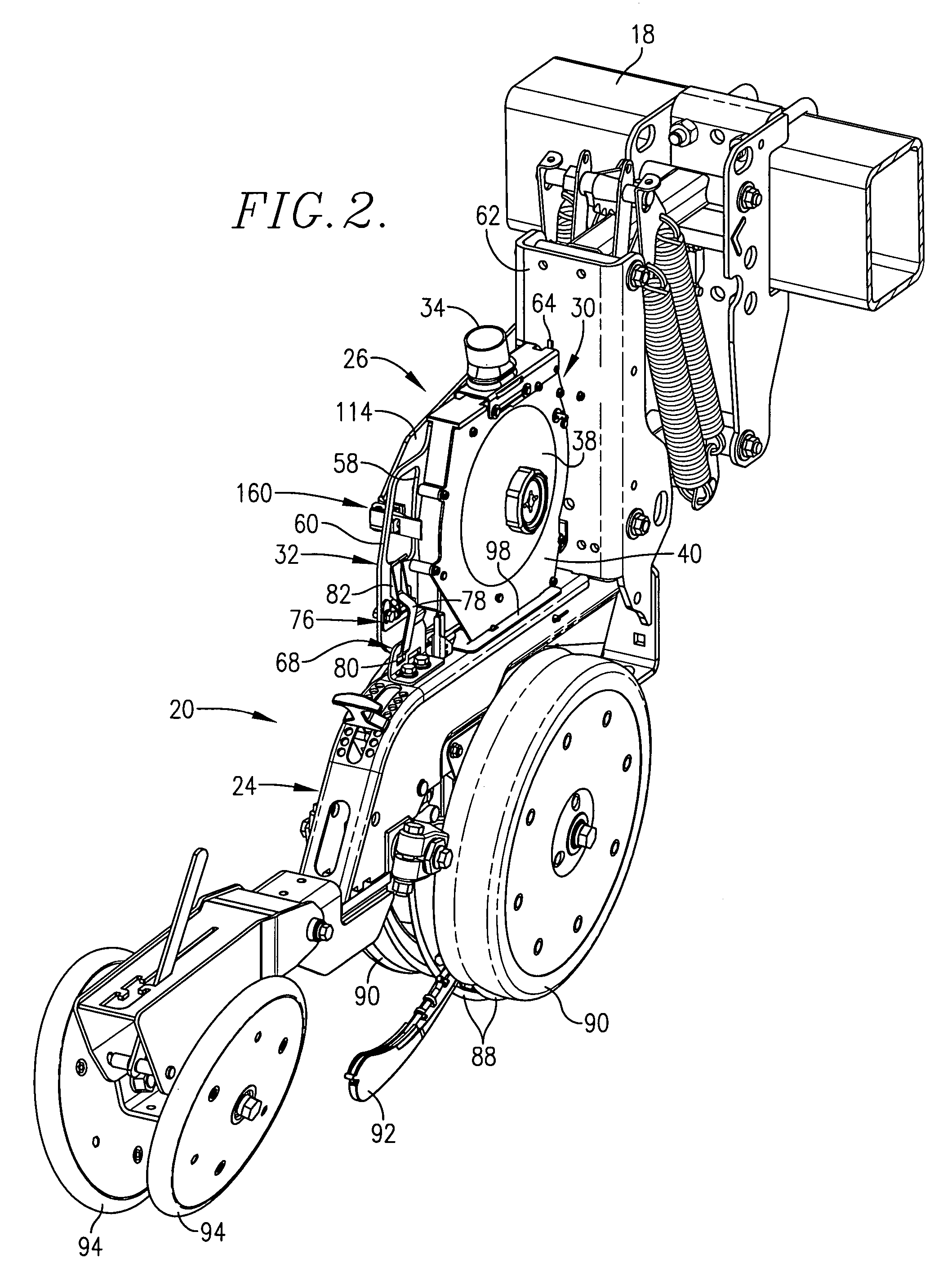 Agricultural planting machine having interchangeable seed meters