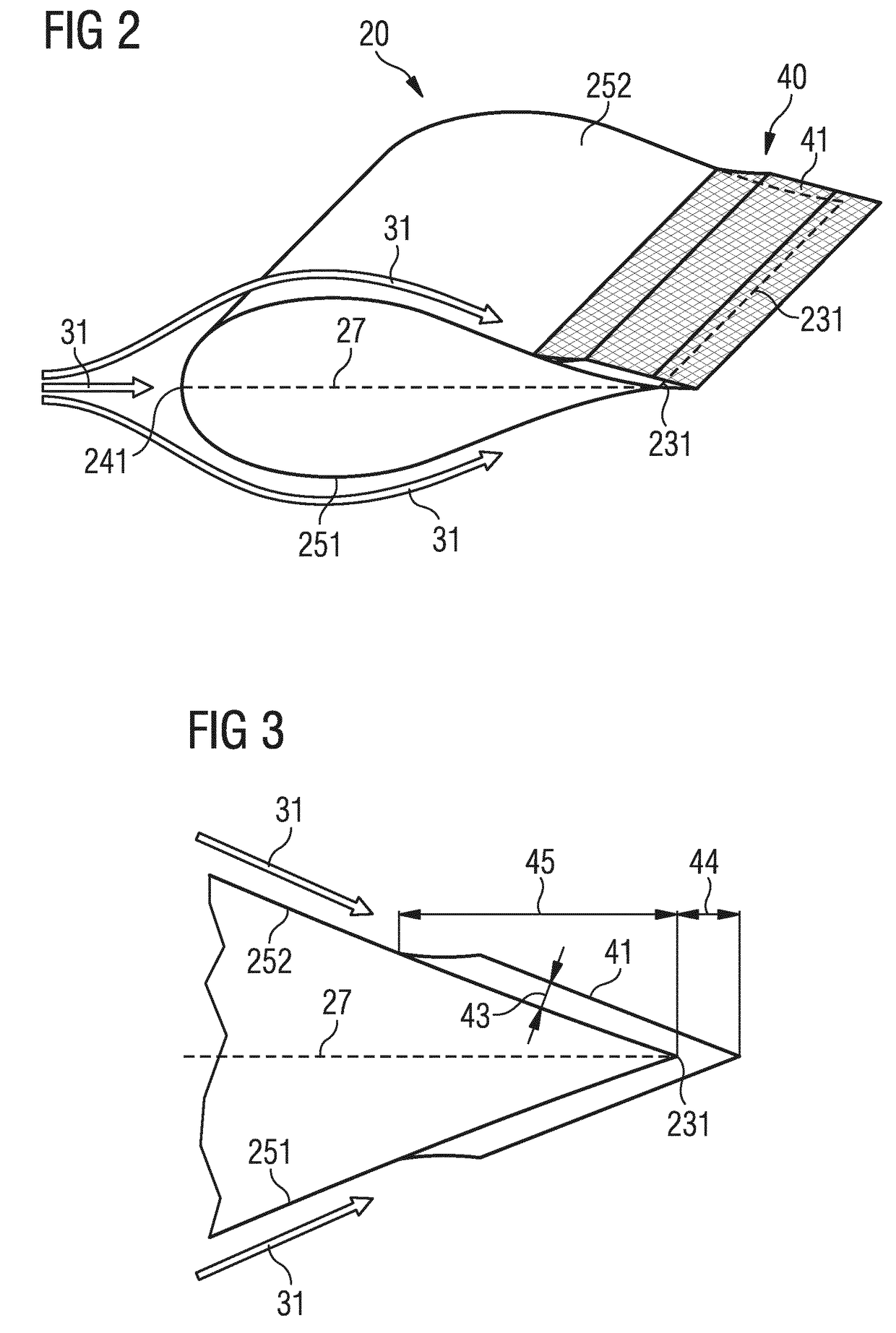 Rotor blade with noise reduction means