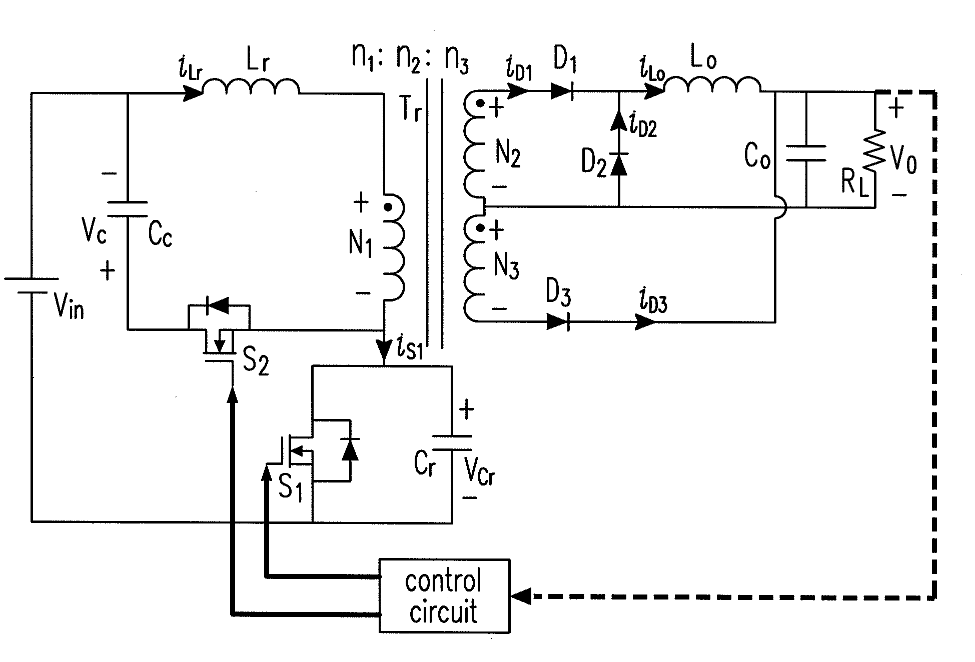 Forward-flyback converter with active-clamp circuit