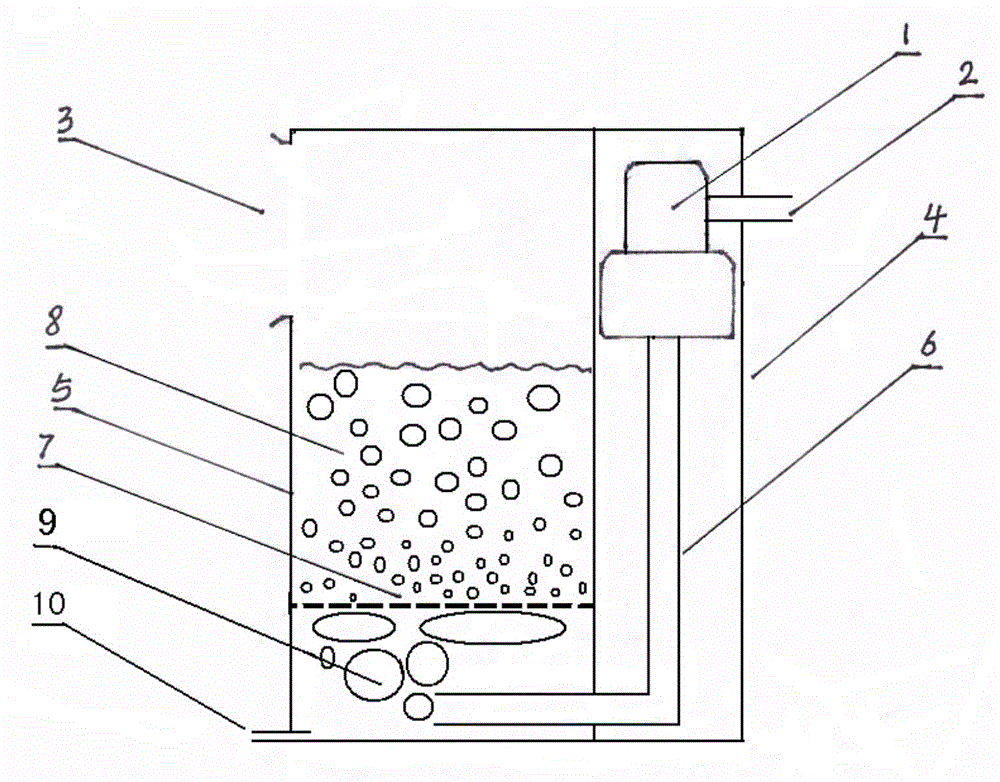 Air purifier with a mode of air bubbles passing through water