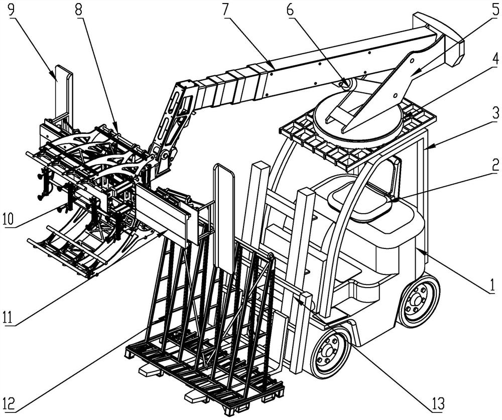 Moving vehicle for loading, placing and supporting building platy objects