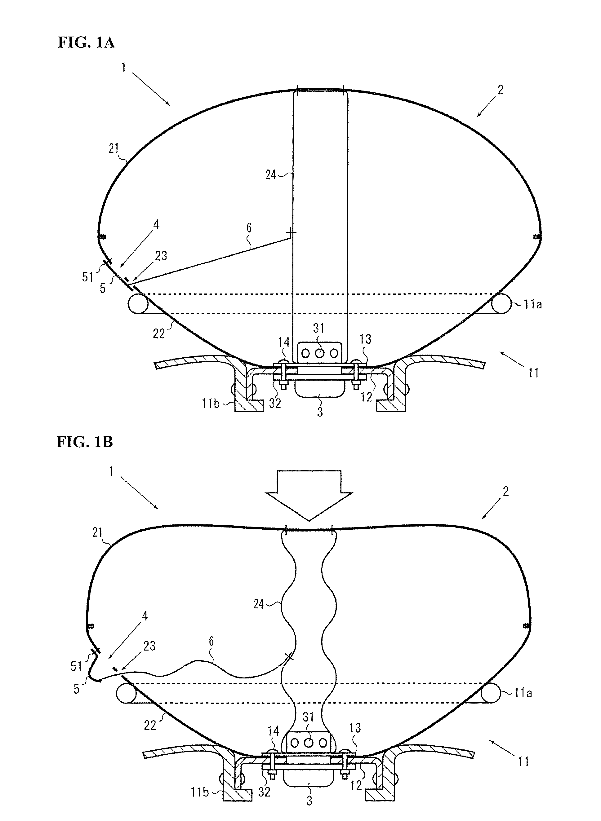 Airbag, airbag device, and method for sewing lid member of airbag