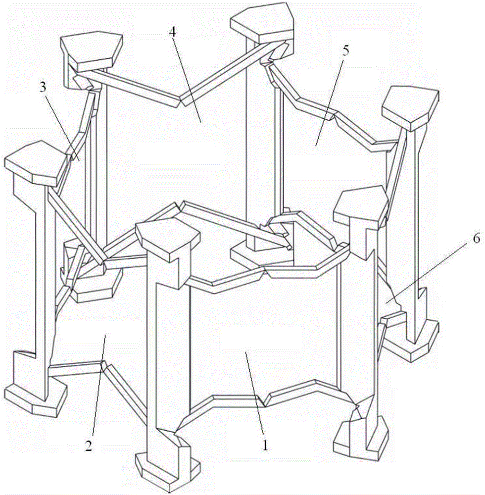 Foldable and unfoldable hexagonal prism frame structure