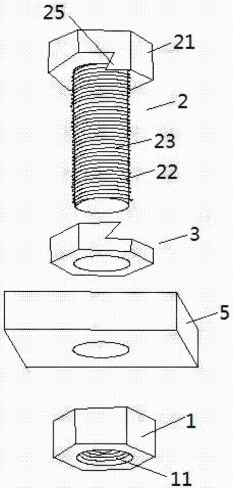 Nut fastening assembly for self-fastening bolt