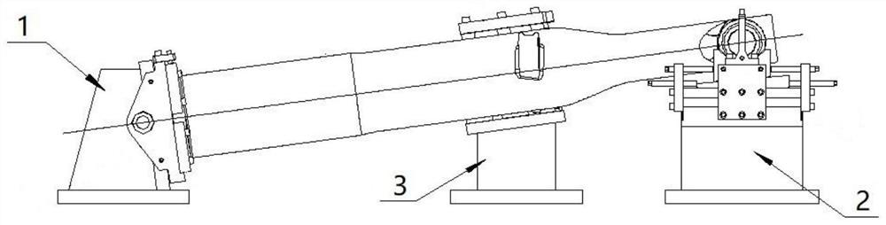 Processing clamp for lug hole of landing gear buffer outer cylinder