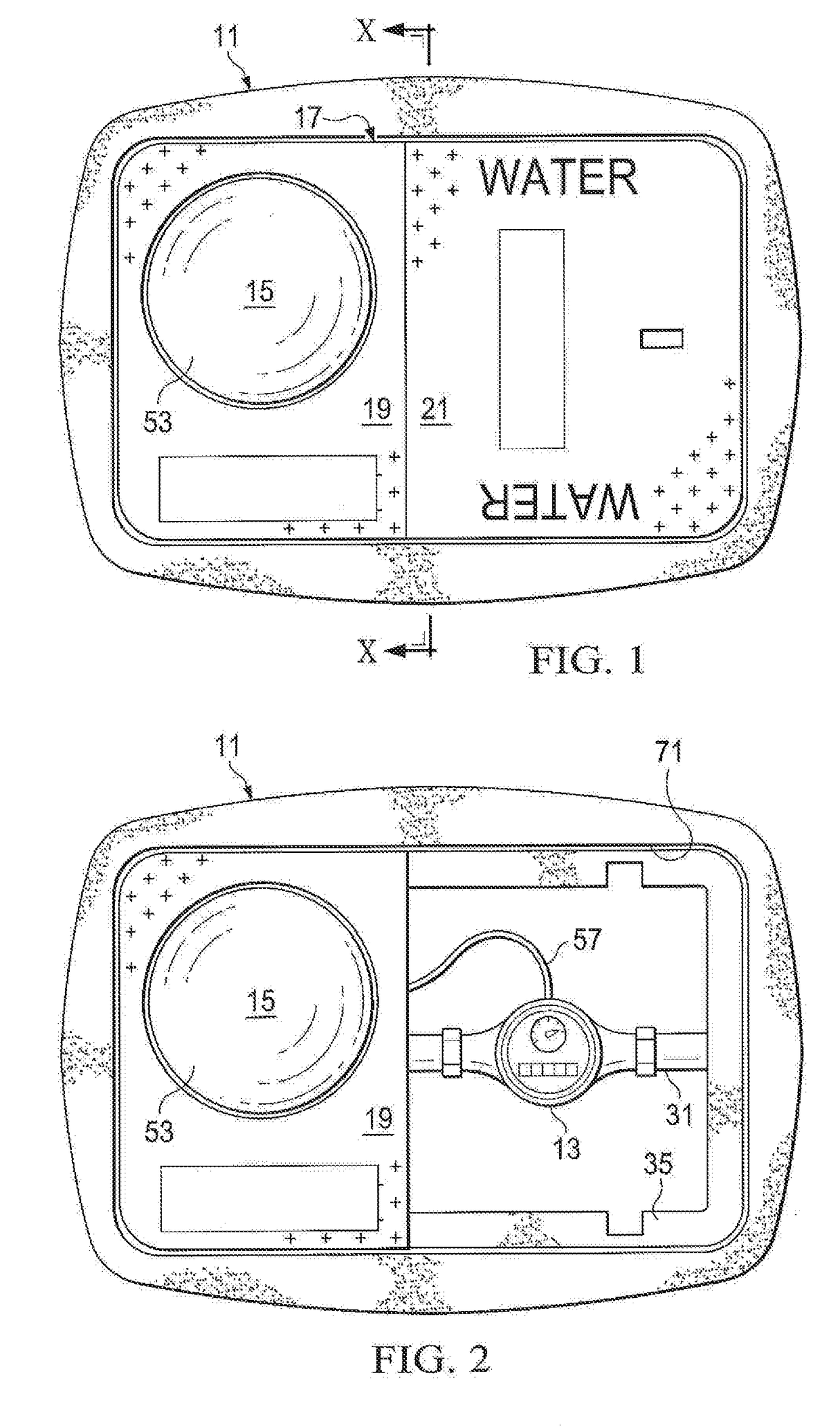 Split water meter box lid