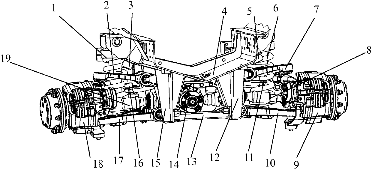 Wheel type independent suspension system of mine resistant and ambush protected vehicle