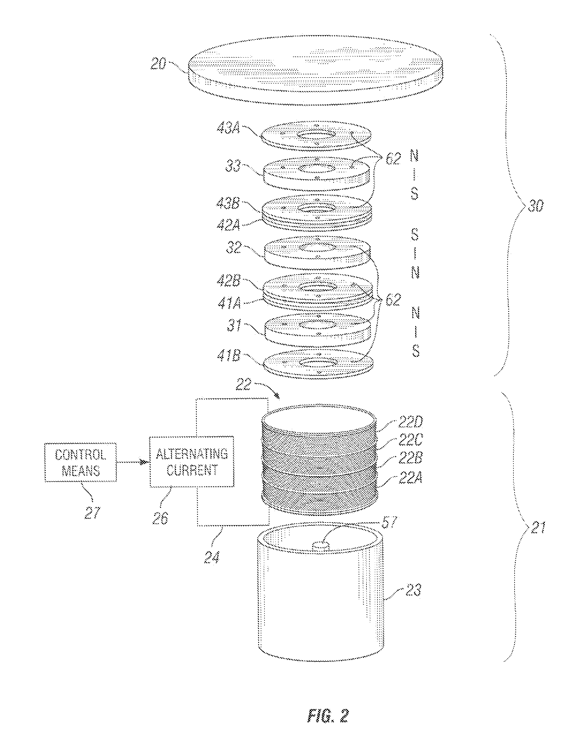 Linear motor for imparting vibration to a supported body