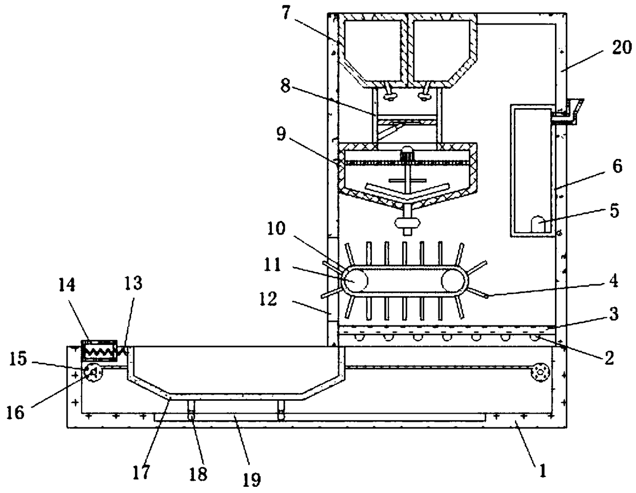 Water and food feeding device with quantitative feeding function for livestock breeding