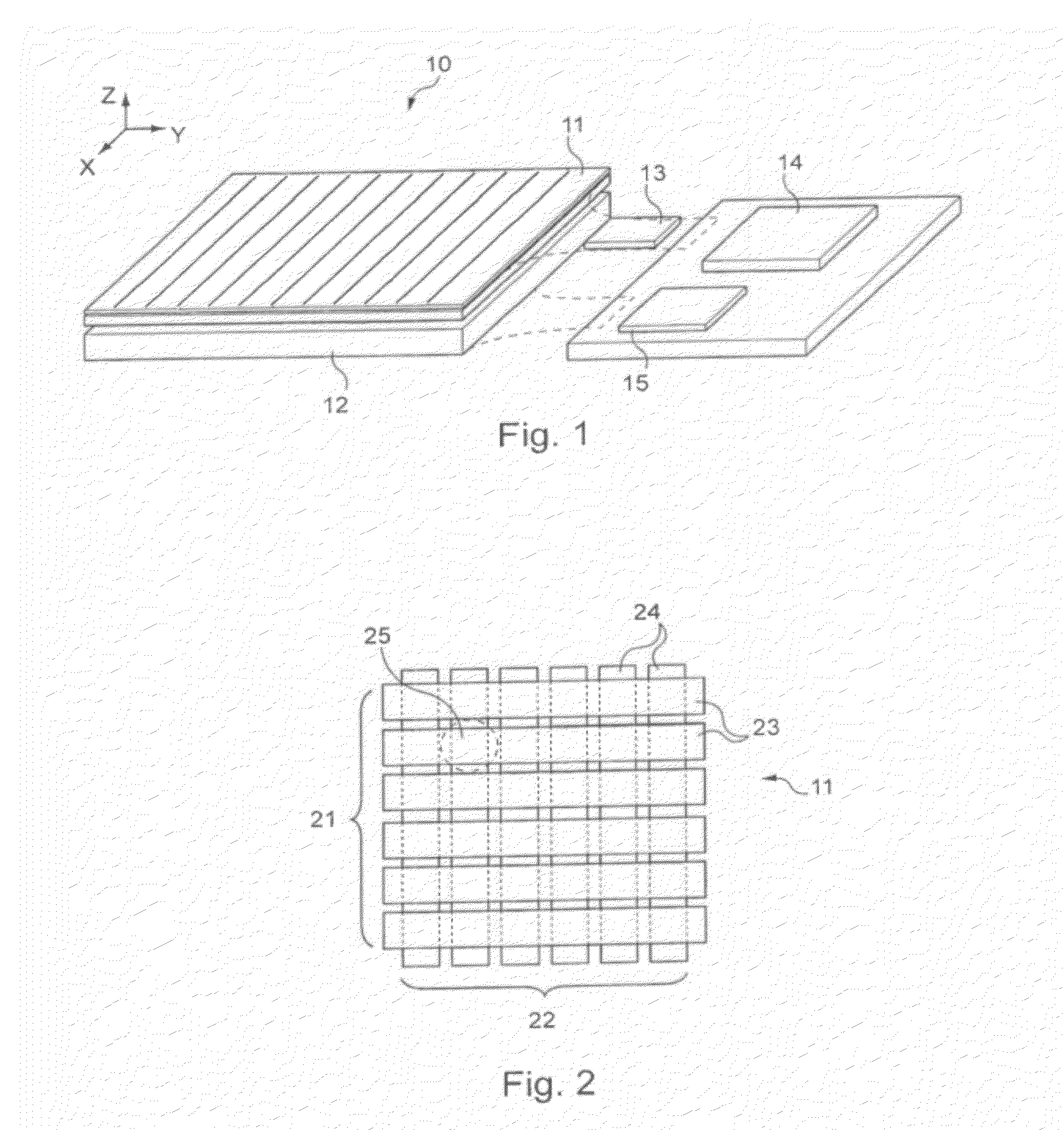 Method and device for acquisition of data from a multicontact matrix tactile sensor