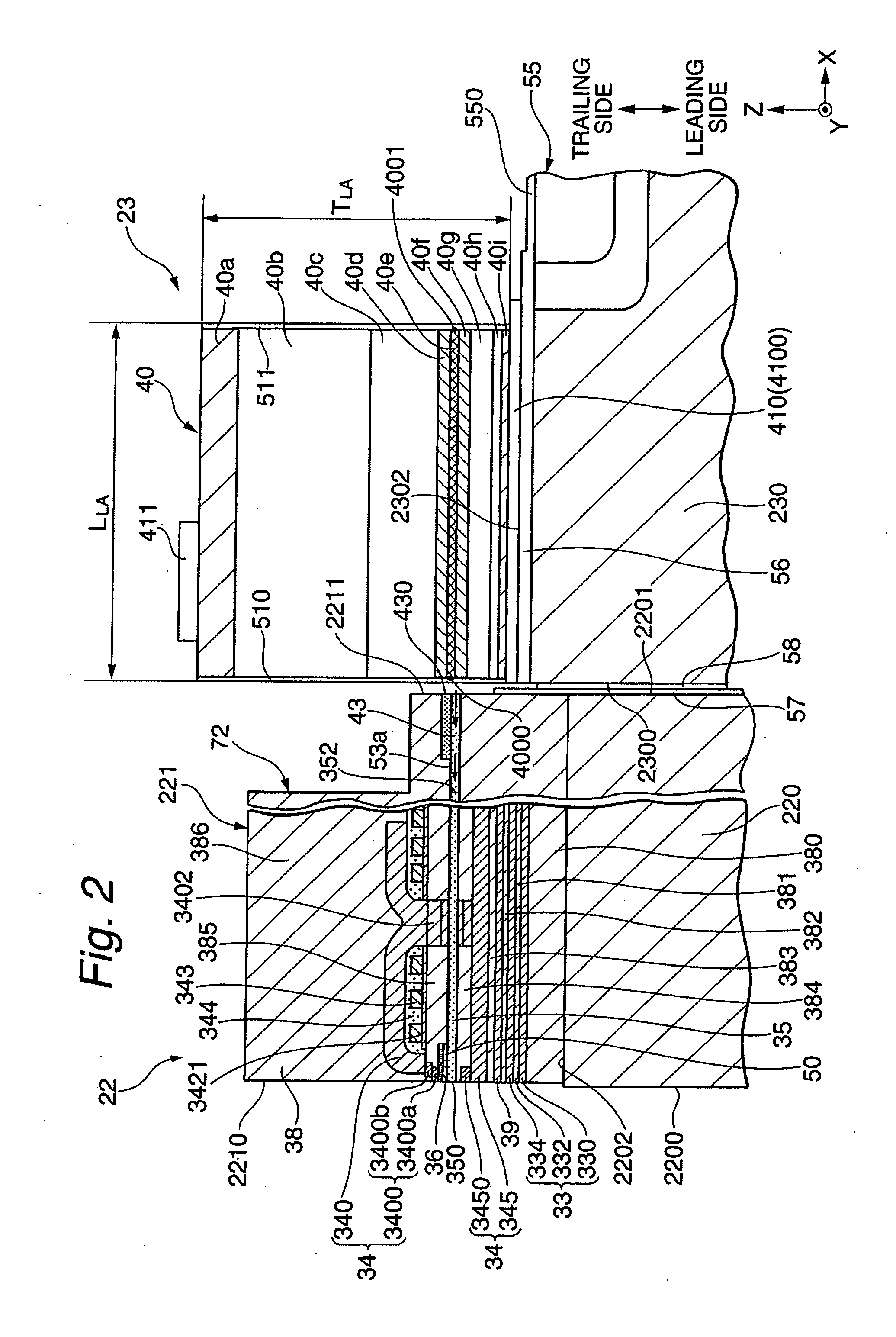 Head gimbal assembly with two wiring layers comprising thermally-assisted head